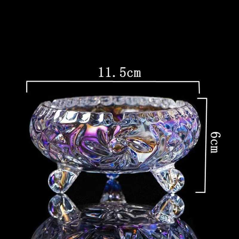 Glass Ashtray European-Style Crystal Creative Fashion Personality Living Room Bedroom Office Ktv Hotel Ashtray HKD230808