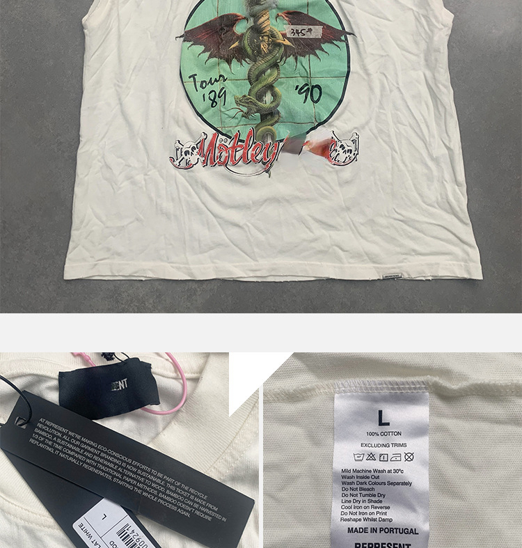 メタルバンドCOブランドのTシャツスカルデーモンプリントハイストリートビンテージルーズキャップスリーブタンクトップ