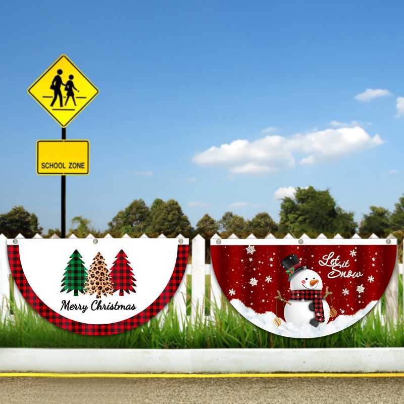 Babbo Natale Pupazzo di neve Striscione natalizio Decorazioni natalizie le vacanze Buon Natale Porta Decorazioni la casa Felice anno nuovo Bandiera L230620