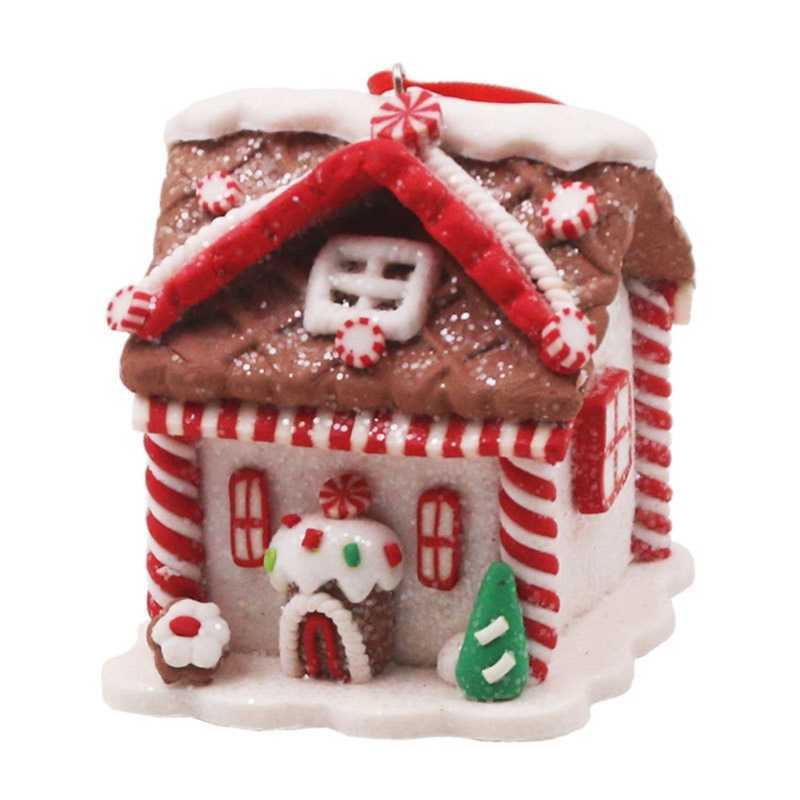 PVC Clay Gingerbread House Resin Hanging Ornament for Christmas Party L230620