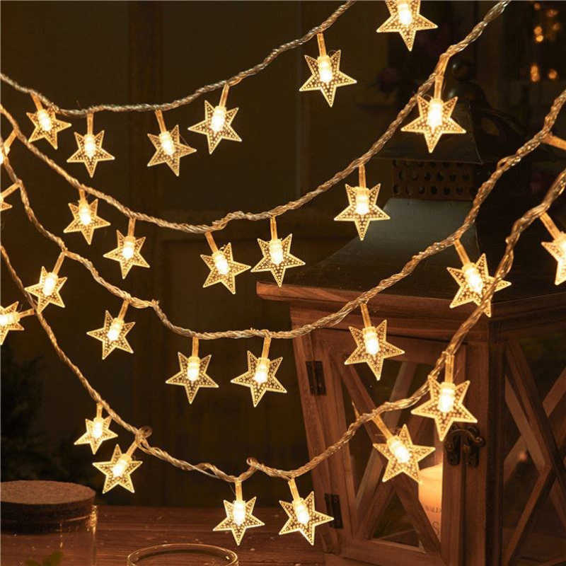 Fairy Lights 10M/20M/30M Snowflake Star Ball Christmas String Lights Garlands Outdoor For Room Wedding Party New Year Decoration L230620