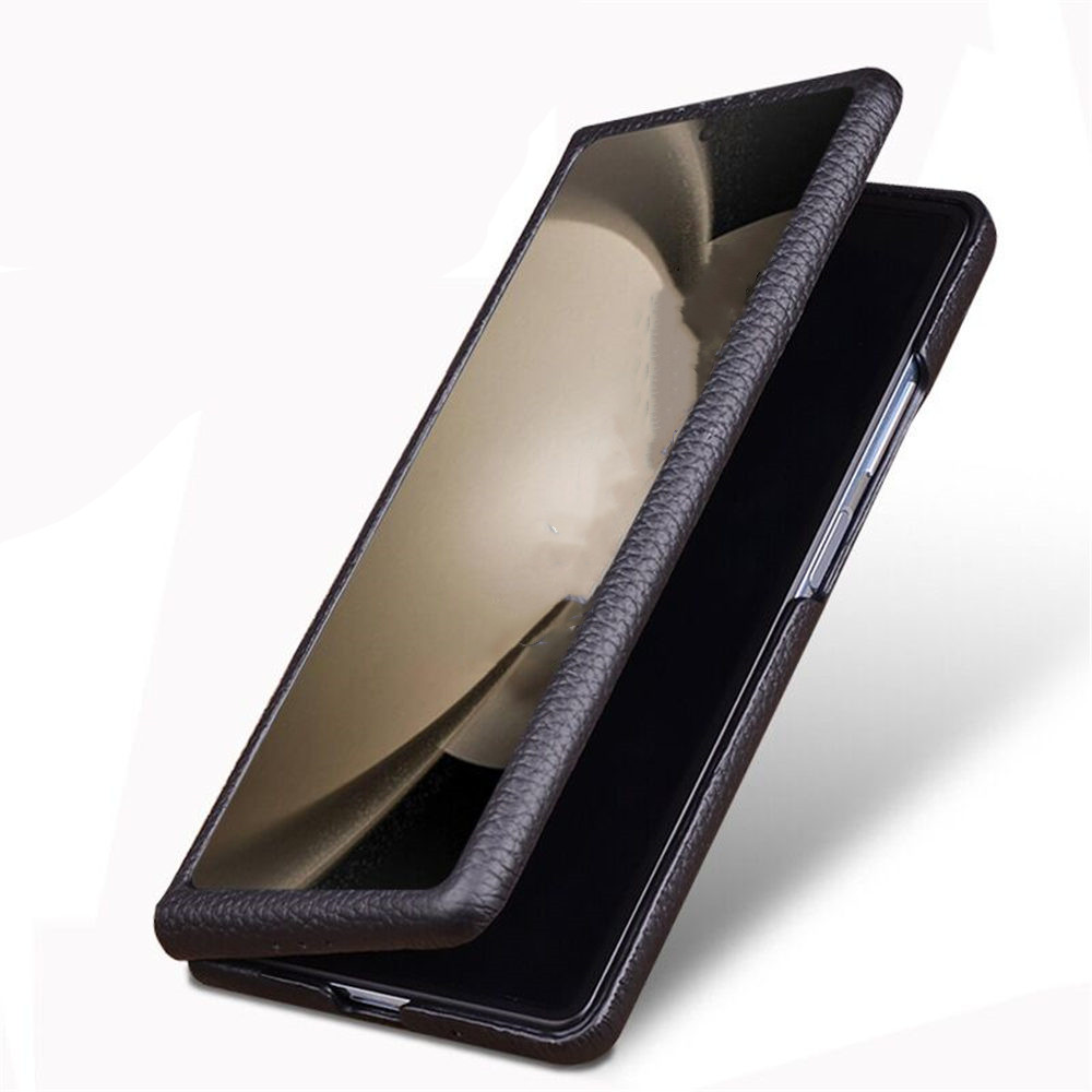 Премиум подлинный кожаный корпус для Samsung Galaxy Z Fold5 4 Retro Business Armor Back Cover