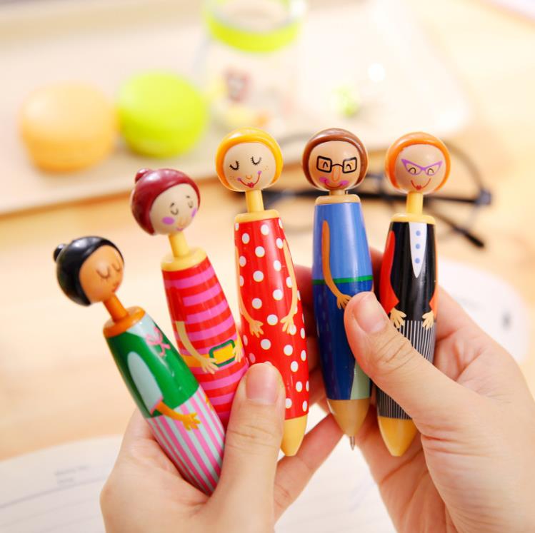 Penne a sfera all'ingrosso Cute Fun Cartoon Creative Doll Pen Student Office Forniture di cancelleria Novità SN6245