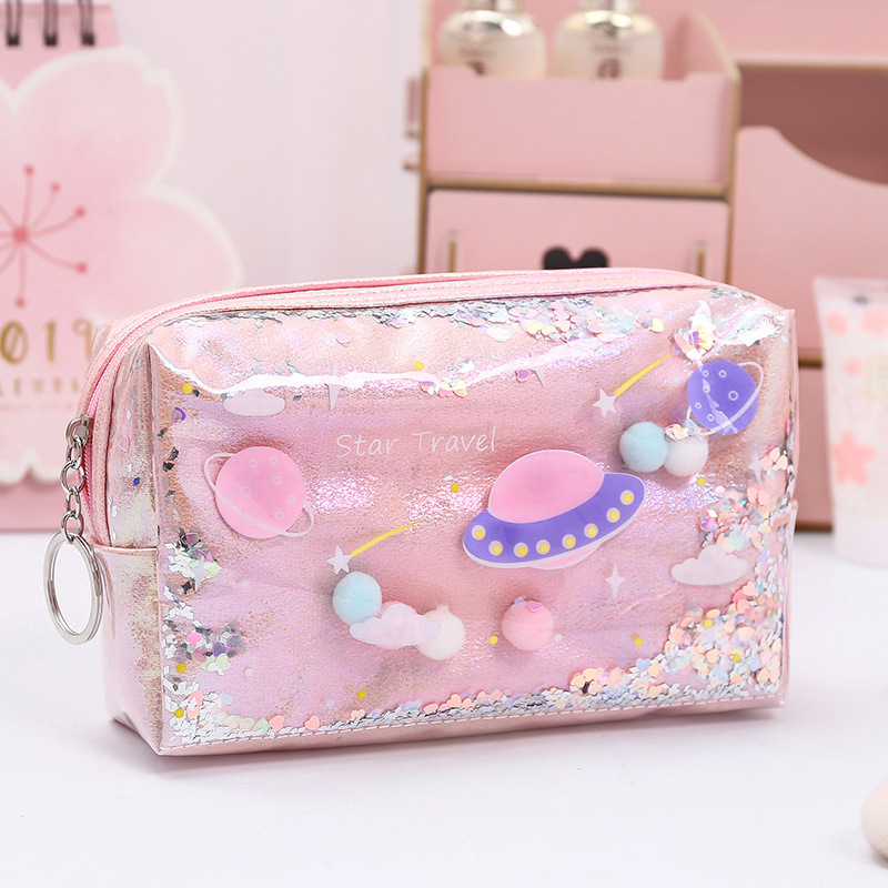 Designer Csmetic Bags Lipstick Skincare Toiletry Large Capacity Makeup Organizer Star Quicksand Pencil Stationery Bag Coin Bags