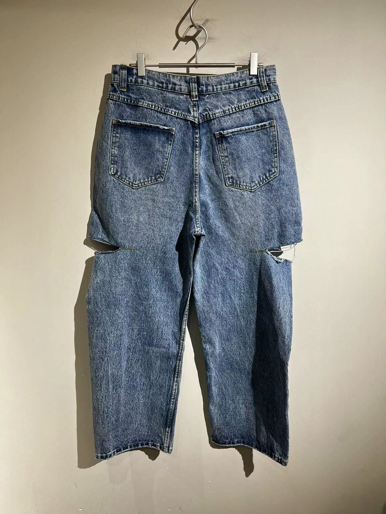 2023ss High Street Vintage Washed Hole Jeans Hommes Pantalons de survêtement Streetwear Pantalons Vêtements pour hommes