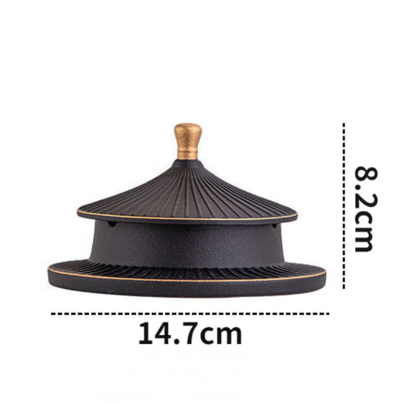 New Forbidden City-shaped Ceramics Ashtray Chinese Style Windproof Belt Cover Anti-flying Ash Personality Household Ashtray Gift HKD230808