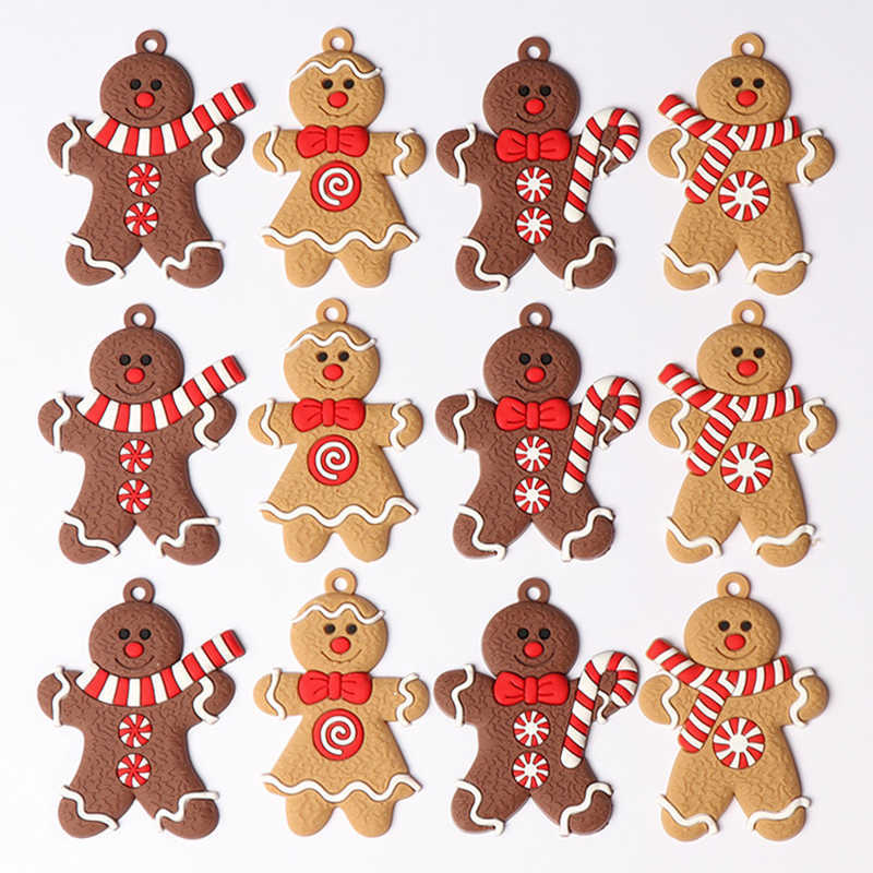 6/Gingerbread Man Ornements Décorations De Noël Arbre Suspendu Pendentifs De Noël Mignon Drôle Enfant Cadeau 2024 Navidad Décor L230620