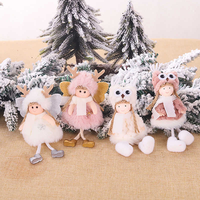 Decorações de Natal Artesanato Pelúcia Anjo Menina Boneca Pingente Árvore de Natal Enfeites Pendurados Ano Novo Presente de Natal Brinquedo L230620