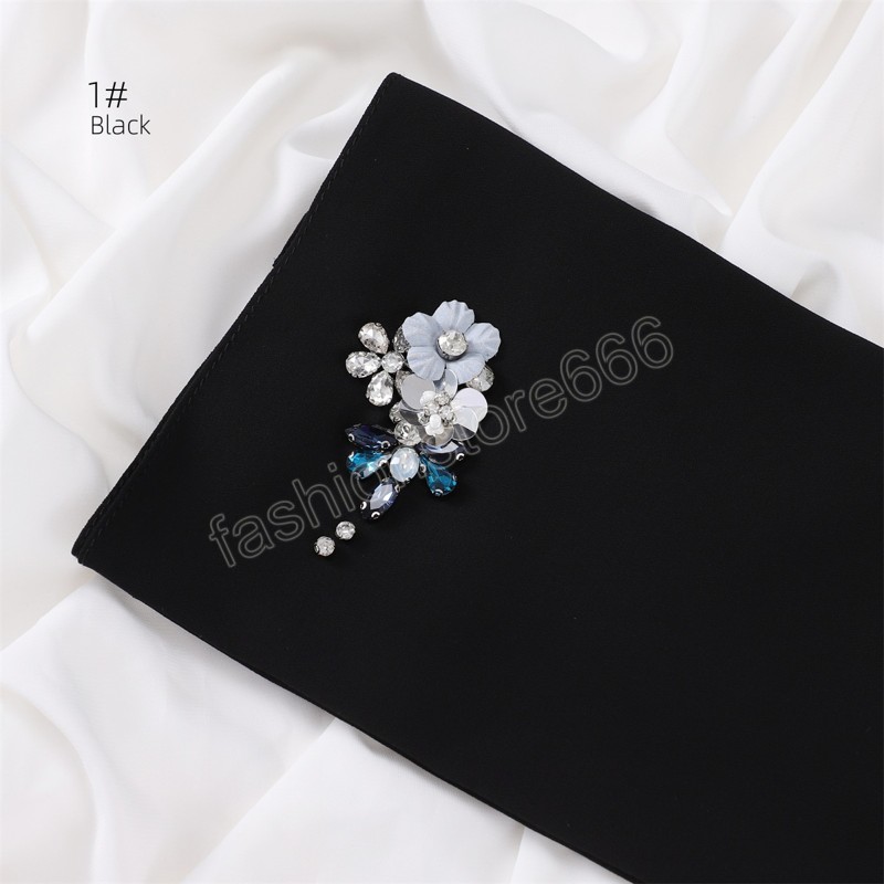 Nouvelle Bulle En Mousseline De Soie Hijab Avec Diamant Strass Châle Écharpe De Haute Qualité Chatoyant Perles Bandeau Wrap Foulard Musulman Hijab Sjaal