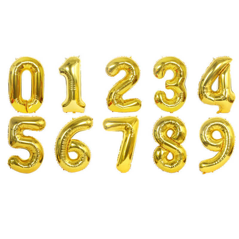 40inch Number Balloon 0-9 Rose Gold Silver Digit Balloon Aluminum Foil Letter Happy Birthday Party Decoration Balloon Figure HKD230808