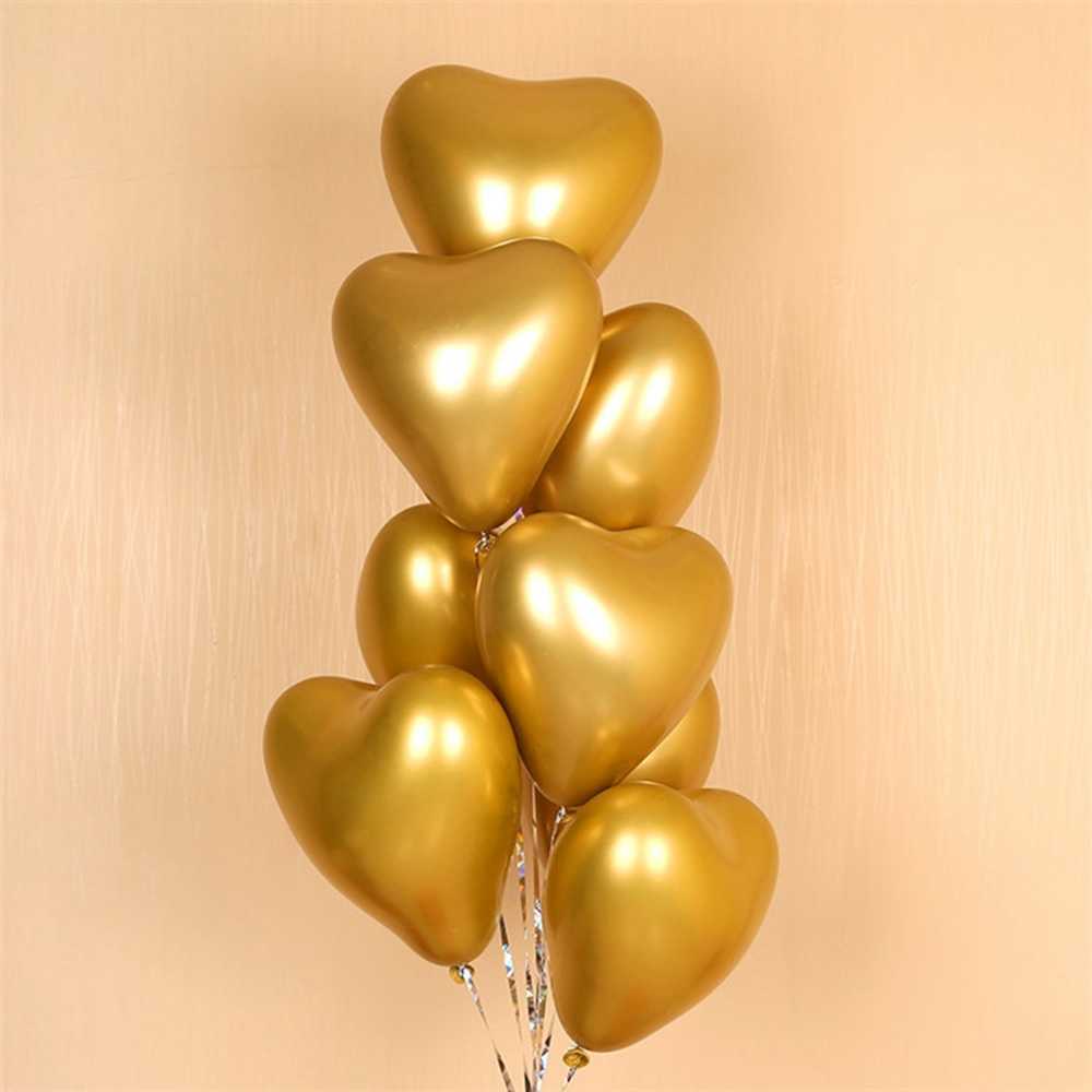 12inch Heart Shaped Wedding Balloon High Metal Latex Balloons Birthday Party Proposal Scene Decorated Purple Gold Helium Baloon HKD230808