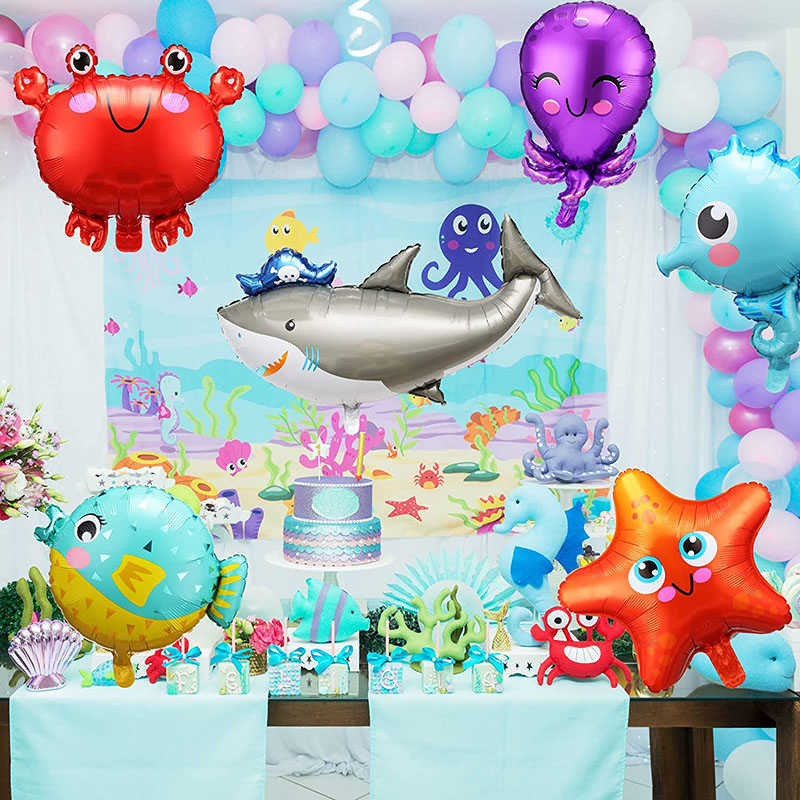 Cartoon Fisch Ballon Ozean Tier Ballon Jungen und Mädchen Geburtstag Folienballon Ozean Thema Party Baby Dusche Dekoration HKD230808