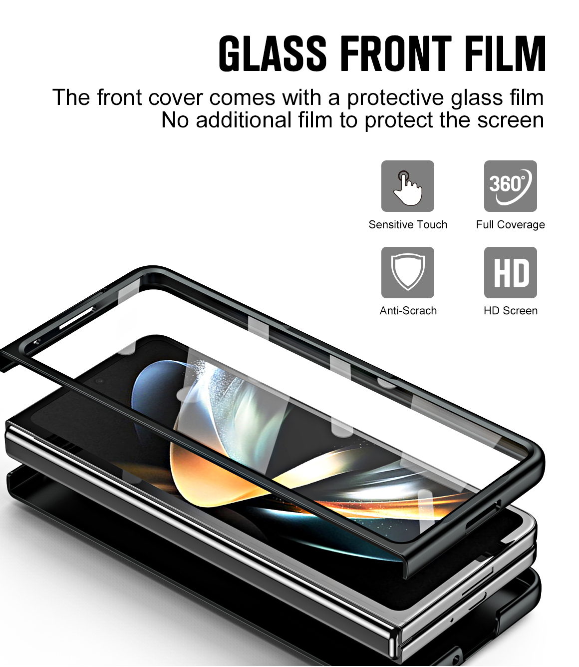 Matt hård för Samsung Galaxy Z Fold 4 5 Fold3 Fold5 fodral.