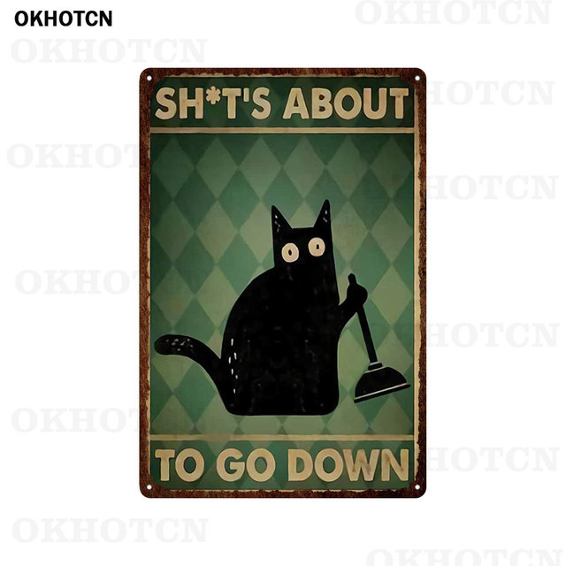 アニマルペットブラックキャット面白いヴィンテージプラークメタルサインかわいいベアメタルポスター私の親愛なるブリキサイン猫本に横たわっています