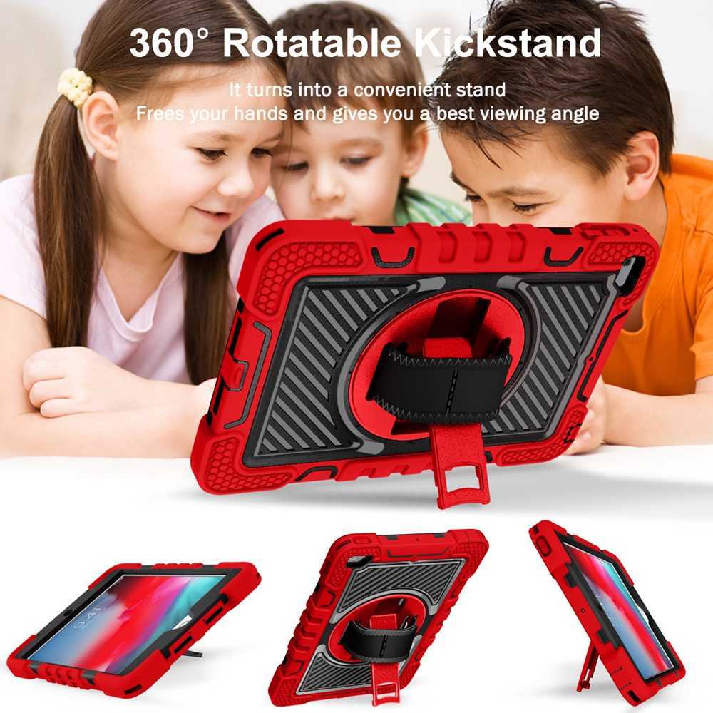 For iPad mini 4 5 2019 A1538 A1550 A2133 A2124 A2126 Case Rotable Hand Shoulder Strap Shockproof Kids Safe Stand Cover HKD230809