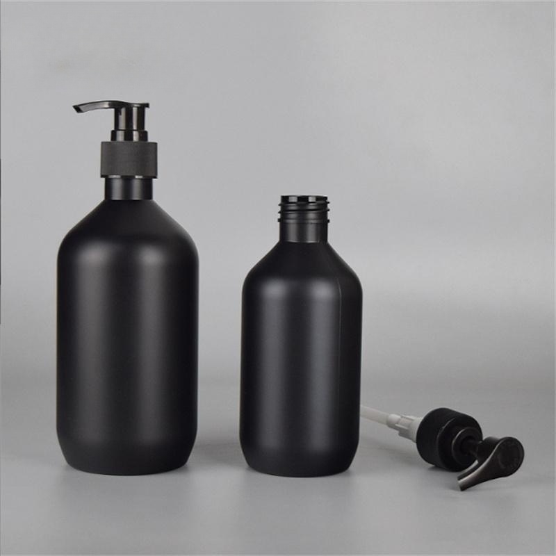 Mattschwarzer Seifenspender, Handlotion, Shampoo, Duschgel, Flaschen, 300 ml, 500 ml, PET-Kunststoffflasche mit Pumpen für Badezimmer, Schlafzimmer und Küche JL1837