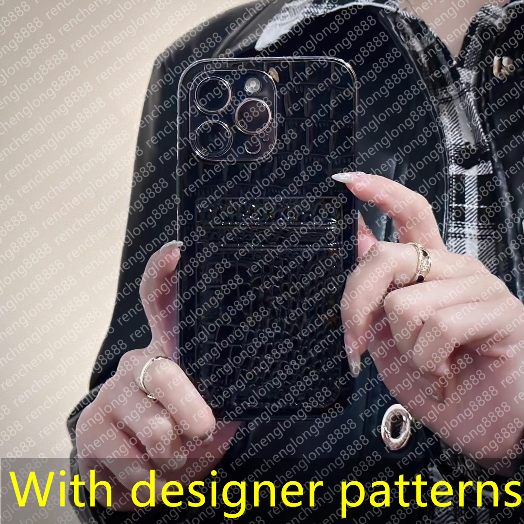 Designers de couro masculino são adequados para capas de telefone iPhone 14 Pro 13 Pro 15 para proteger a tela contra danos.