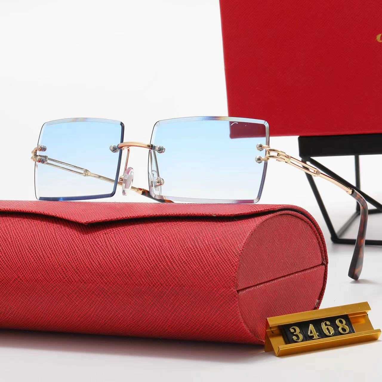 2023 Luxury Designer Solglasögon utomlands Nytt för män och kvinnor Box Card Home Solglasögon Turism Glasögon Special 3468 Stil 1