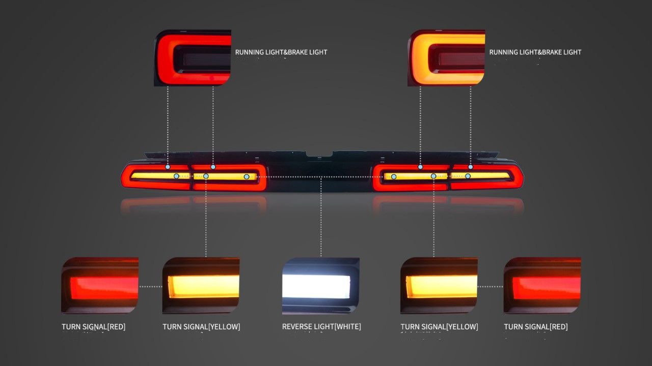 Dodge Challenger için arka lambalar 2008-2014 araba LED fren arka lambası Yeni Challenger Ters Tur Sinyal Kuyruk Işığı