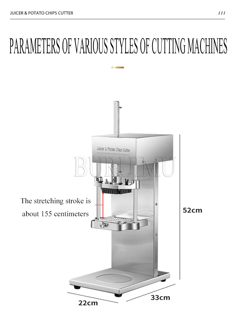 Elektrische Pommes-Schneidmaschine, 110/220 V, Entsafter, Kartoffelchips-Schneider, Edelstahl, Gemüse, Obst, Schneidemaschine