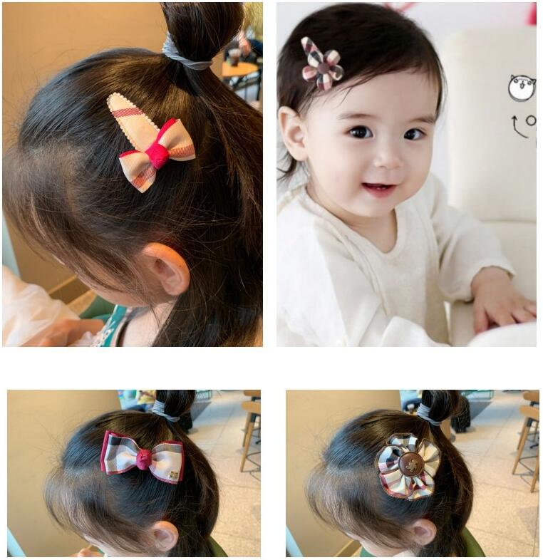 Accessori capelli con fiocco in tessuto ragazze Baby Big Flower Plaid Princess Babies Girl Fascia capelli Fascia capelli Fascia capelli bambini