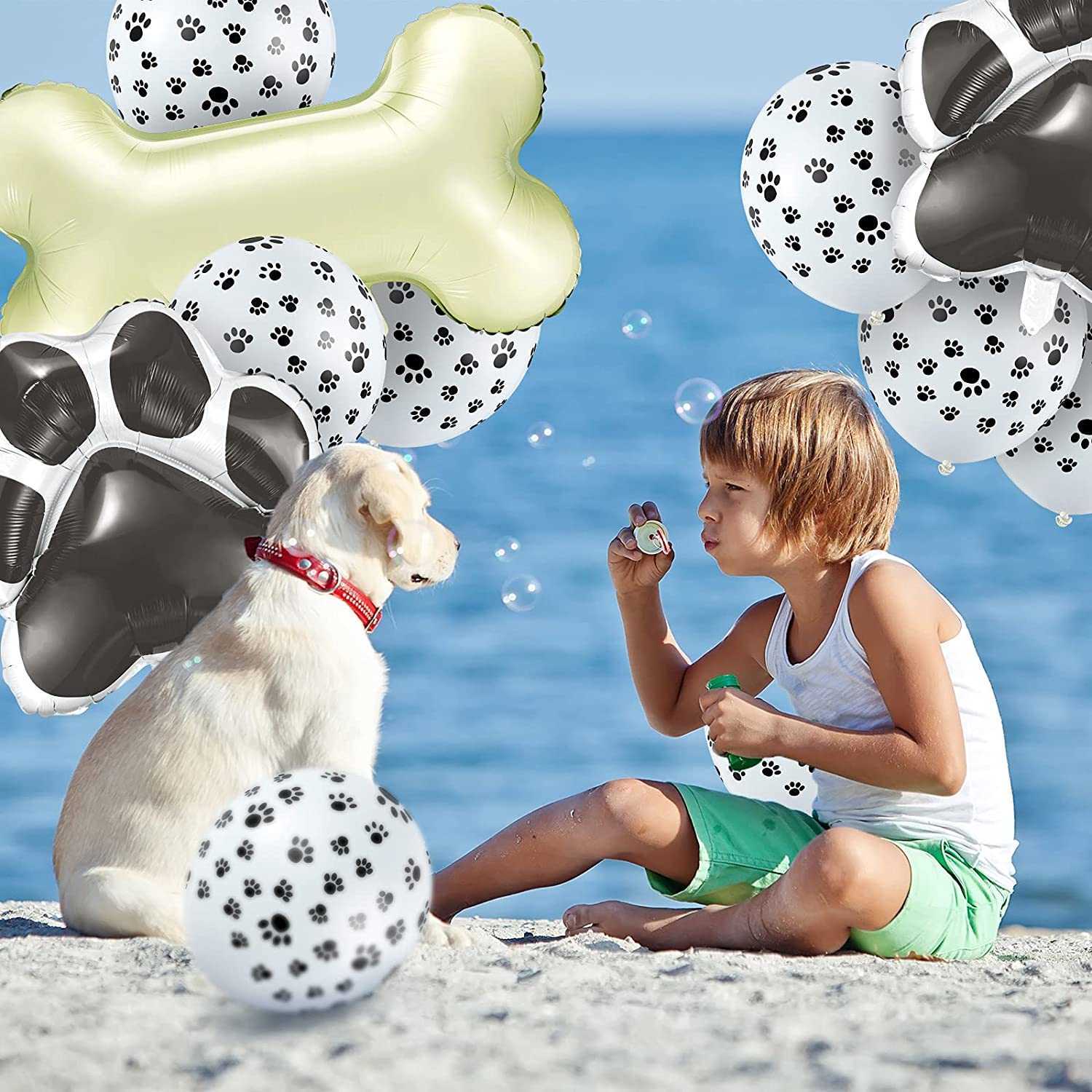 Palloncini in lamina di lattice stampa zampa di cane Palloncini in lamina a forma di osso Puntelli animali domestici Forniture feste di compleanno bambini Decorazioni esterni HKD230808