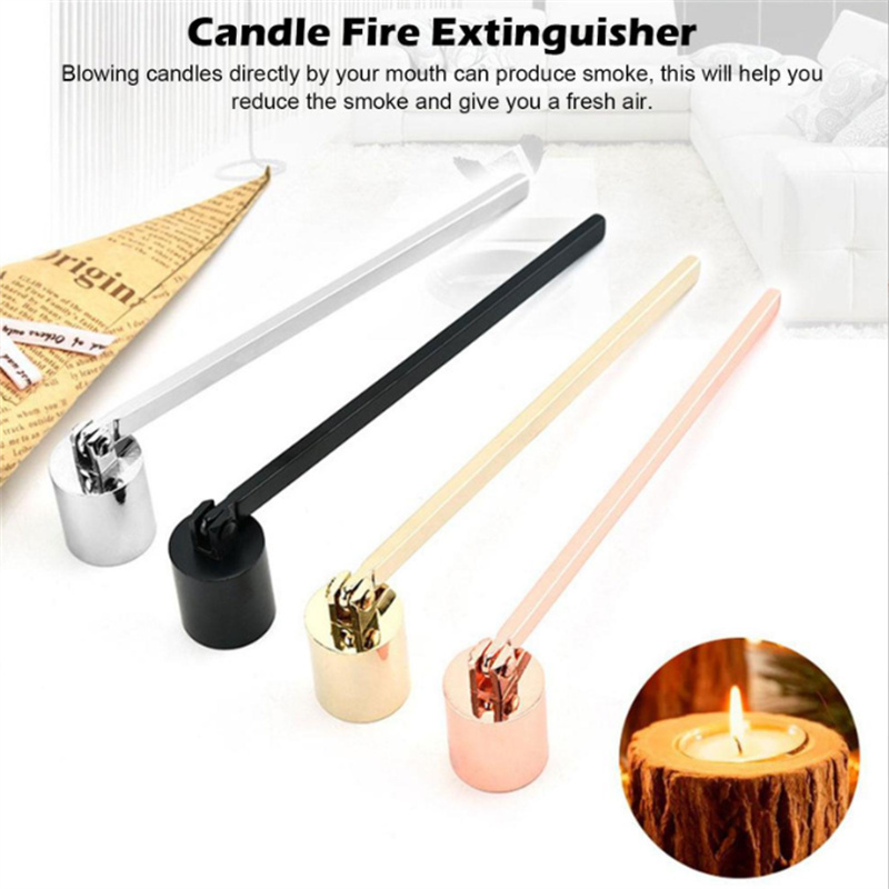 Partihandel doftande ljussläckare Bellformade ljus Snuffer Candles släckare Rostfritt stål Långhandtag Ljus Wick Snuffers JL1851