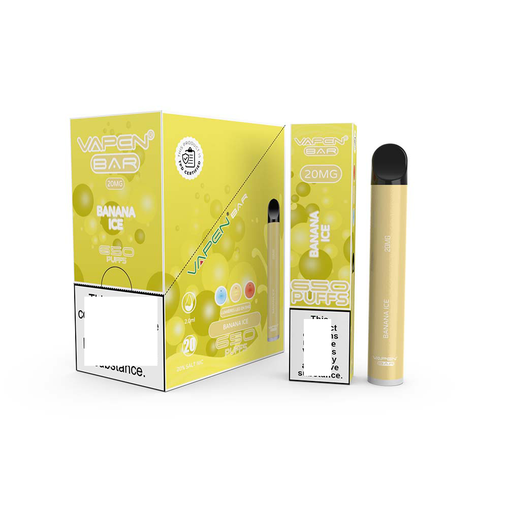 VAPEN BAR TPD Kit di sigarette elettroniche monouso certificato Vape Pen 650Puffs 2.0ml Capacità 20mg 2% NIC 500mAh Batteria Cigs Vaporizzatore Vapore pre-riempito EU UK USA Commercio all'ingrosso