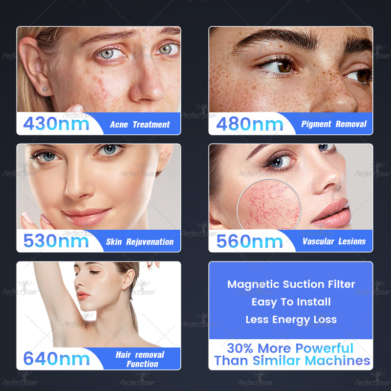 Frete grátis Opt Máquina de remoção de cabelo IPL Skin Rejuvenesation Equipamento de beleza Treatment de acne Dispositivo permanente com 2 anos de garantia