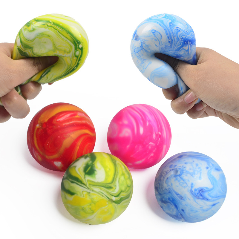 Colorful Rainbow Stress Balls Soft Foam TPR Squeeze Squishy Stress Relief Balls Adult And Kid toys LT0131