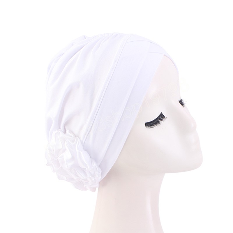 Muslim Large Flower Headscarf Turban Cap Soft Comfortable Beanie Hat For Fashion Women Hijabs Islamic Chemotherapy Hat