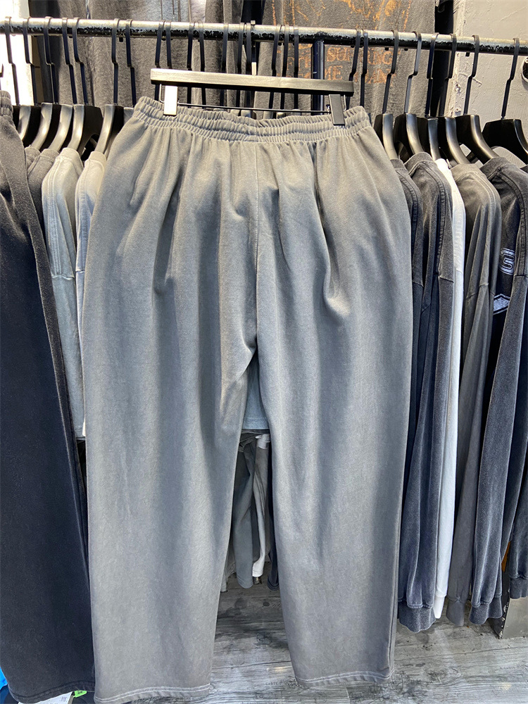 Gerçek resimler eşofman erkekleri kadın 1 kaliteli vintage jogger çizim pantolon