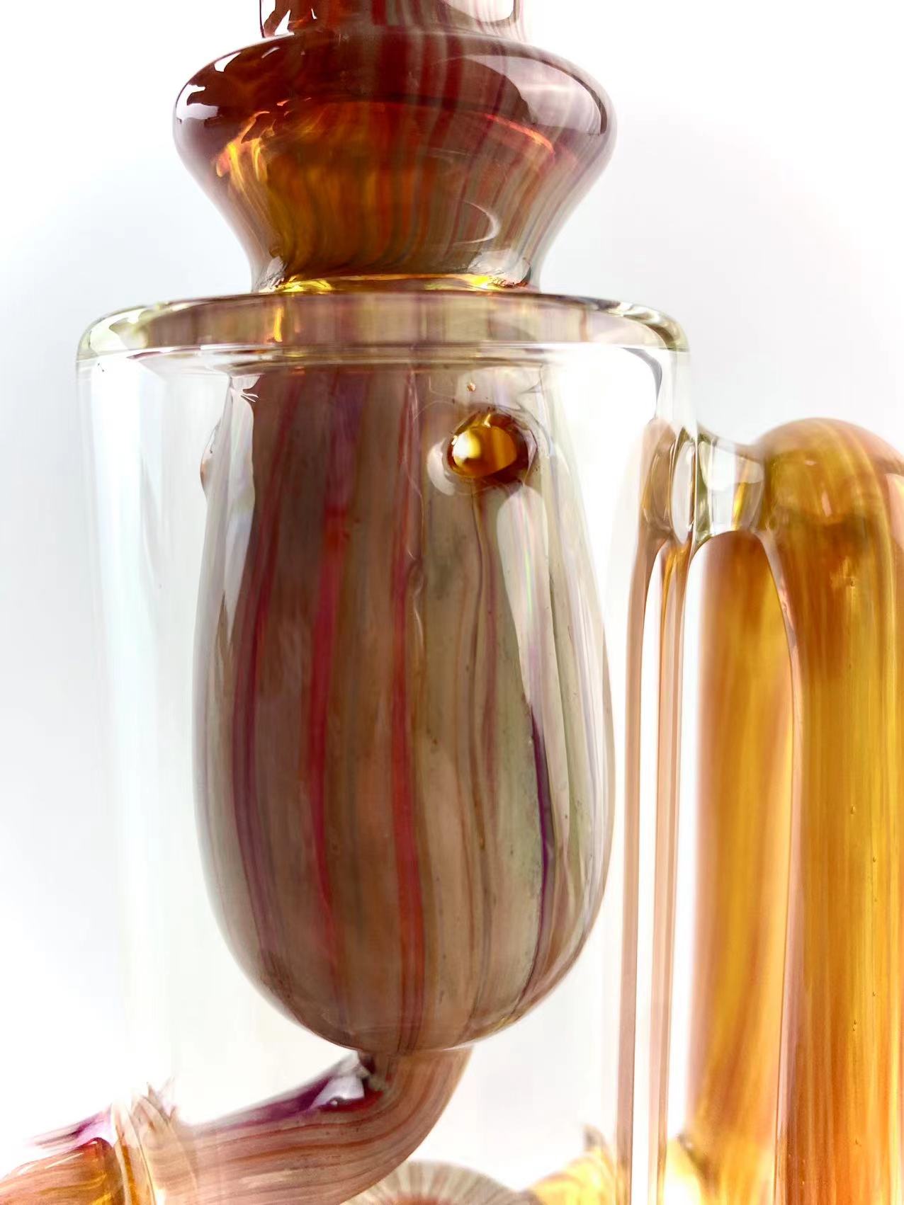 Dessus en verre de type incycleur de narguilé pour pic ou carta, double violet ambre, seul dessus en verre sans fond e-rig