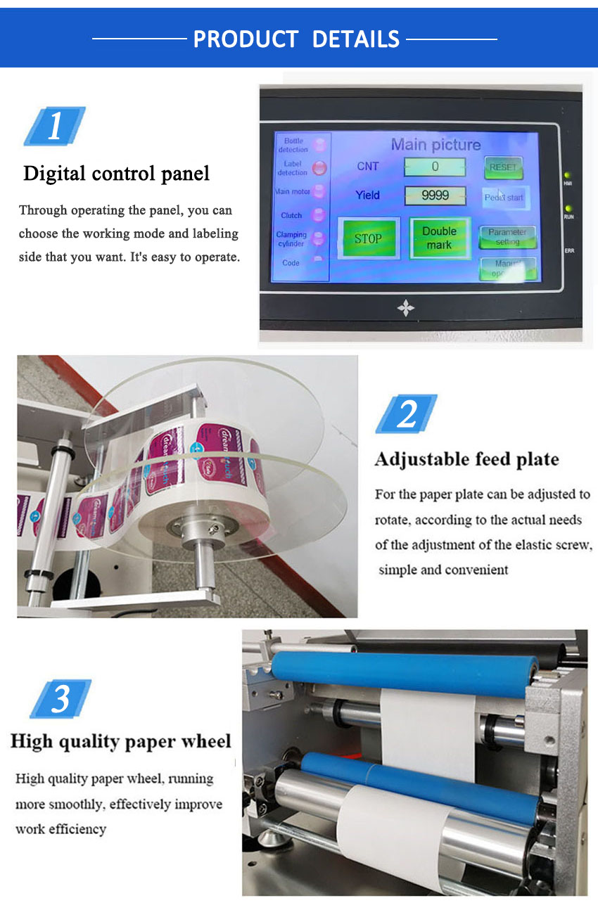 LT-190 Máquina de impressão de rótulos de garrafas de vinho de um lado e dois lados de água semiautomática, desinfetante digital semiautomático