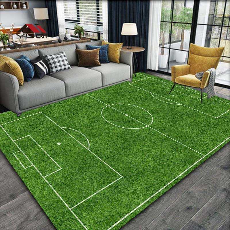 Tappeto modello campo da calcio camera da letto Soggiorno Tappeto sportivo da calcio tappetini da cucina Decorazioni la casa Tappetino antiscivolo HKD230809