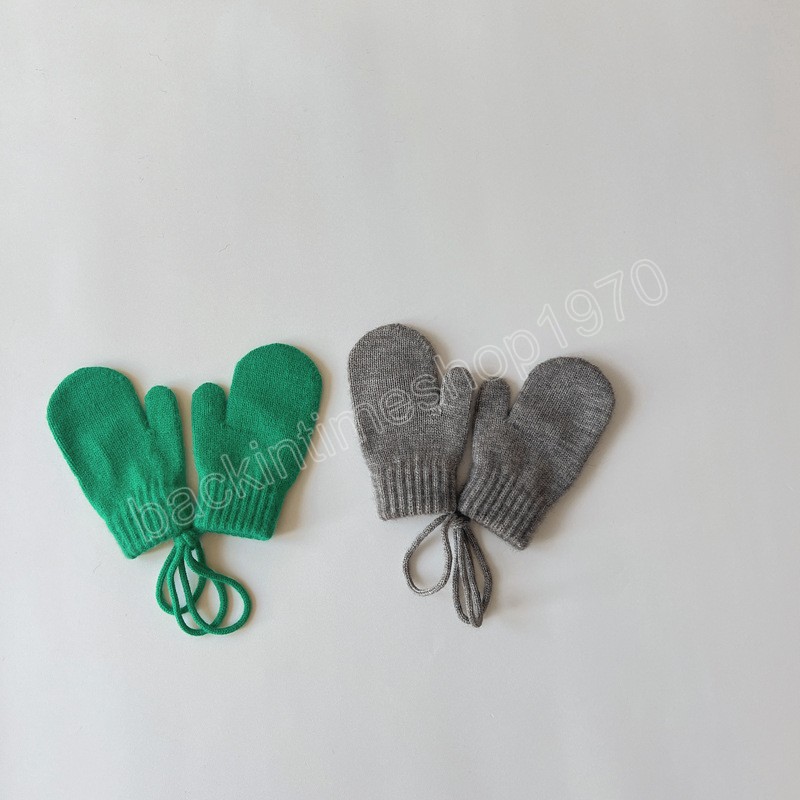 1–4 Jahre warme Fäustlinge für Babys, Schneehandschuhe für Kinder, Mädchen, Jungen, Kleinkinder, Winter, Ski, solide Handschuhe, Kintted warme Handschuhe