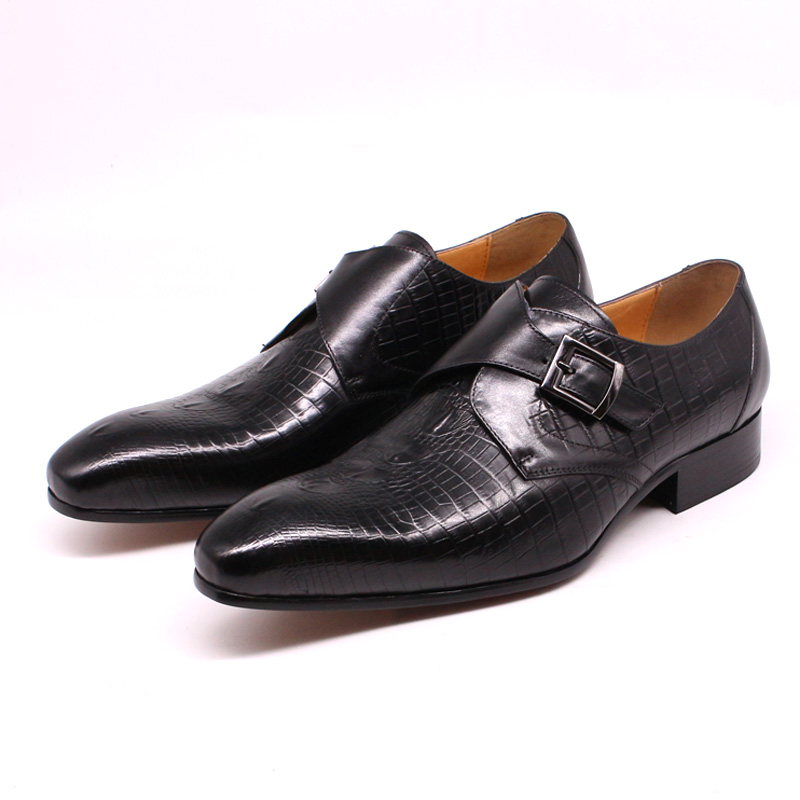 Main hommes bureau affaires chaussures en cuir véritable costume de mariage robe mocassins rouge luxe moine sangle boucle formelle hommes chaussures