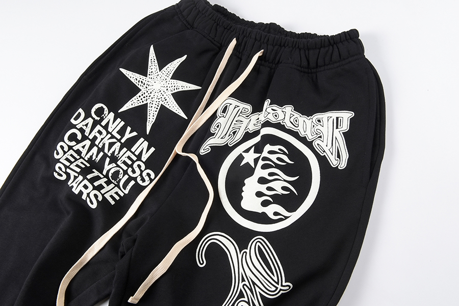 Męskie luksusowe projektanci Pants Mężczyzn Pant Hellstar Studios Pants Presspants Men Jogger moda hip -hop swobodne czarne spodnie