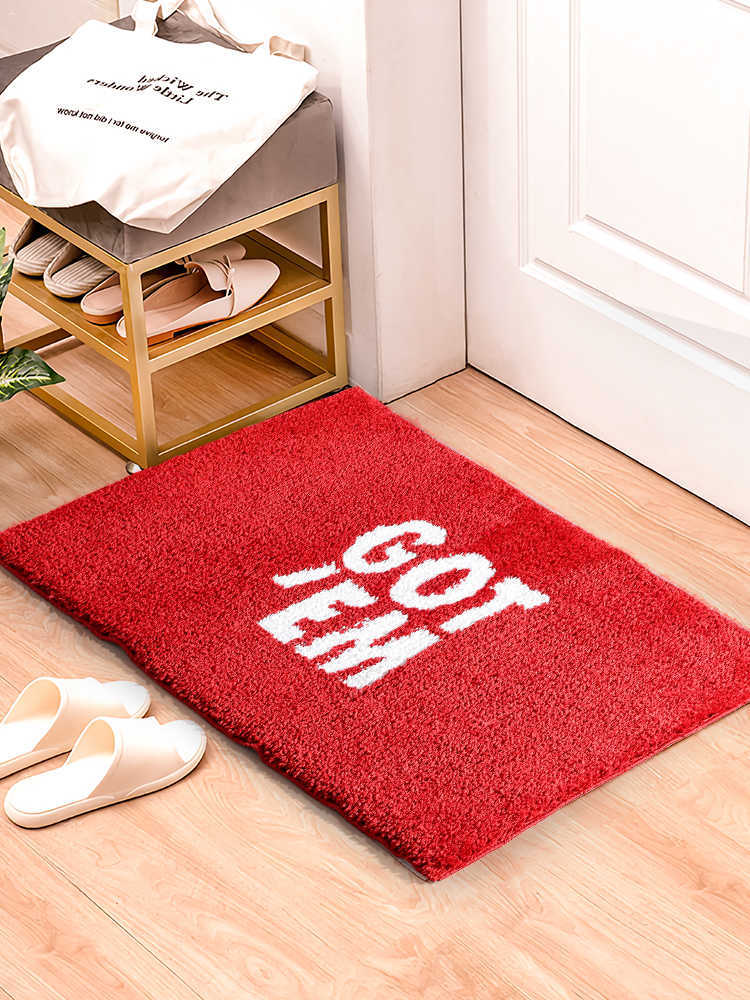 Got Em Red Black Funky Area Rug for Bathromm Fluffy Bath Carpet Sneakers Water-Absorbed Home Groovy Floor Mat Entrance Doormat HKD230809