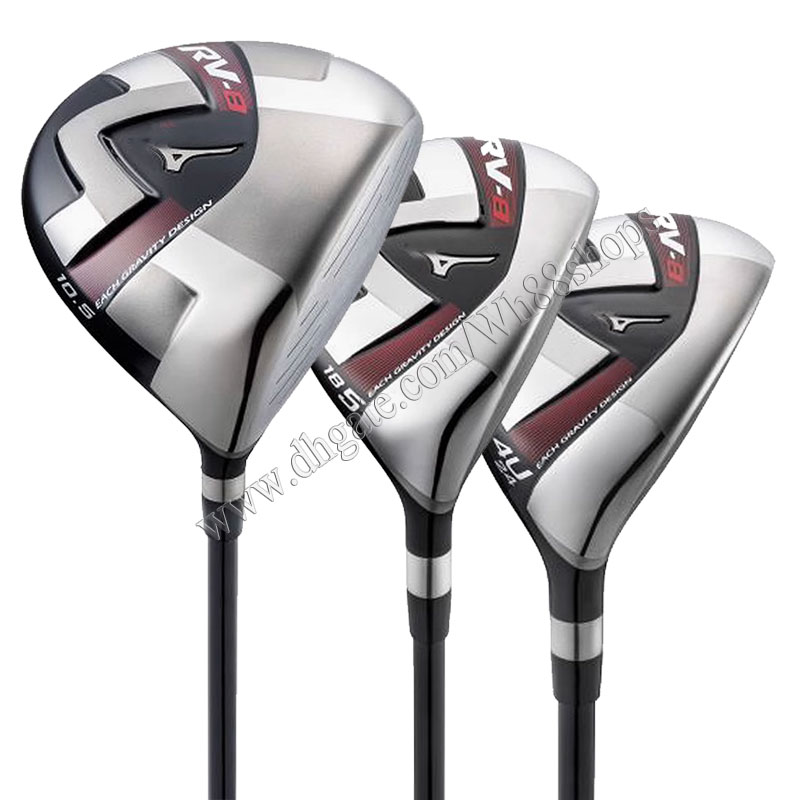 Golfclubs Men Miziuno Rv8 Golf Driver Wood Irons Putter Complete Sets Clubs R of S Flex Graphite SHAFT Gratis verzending Geen tas