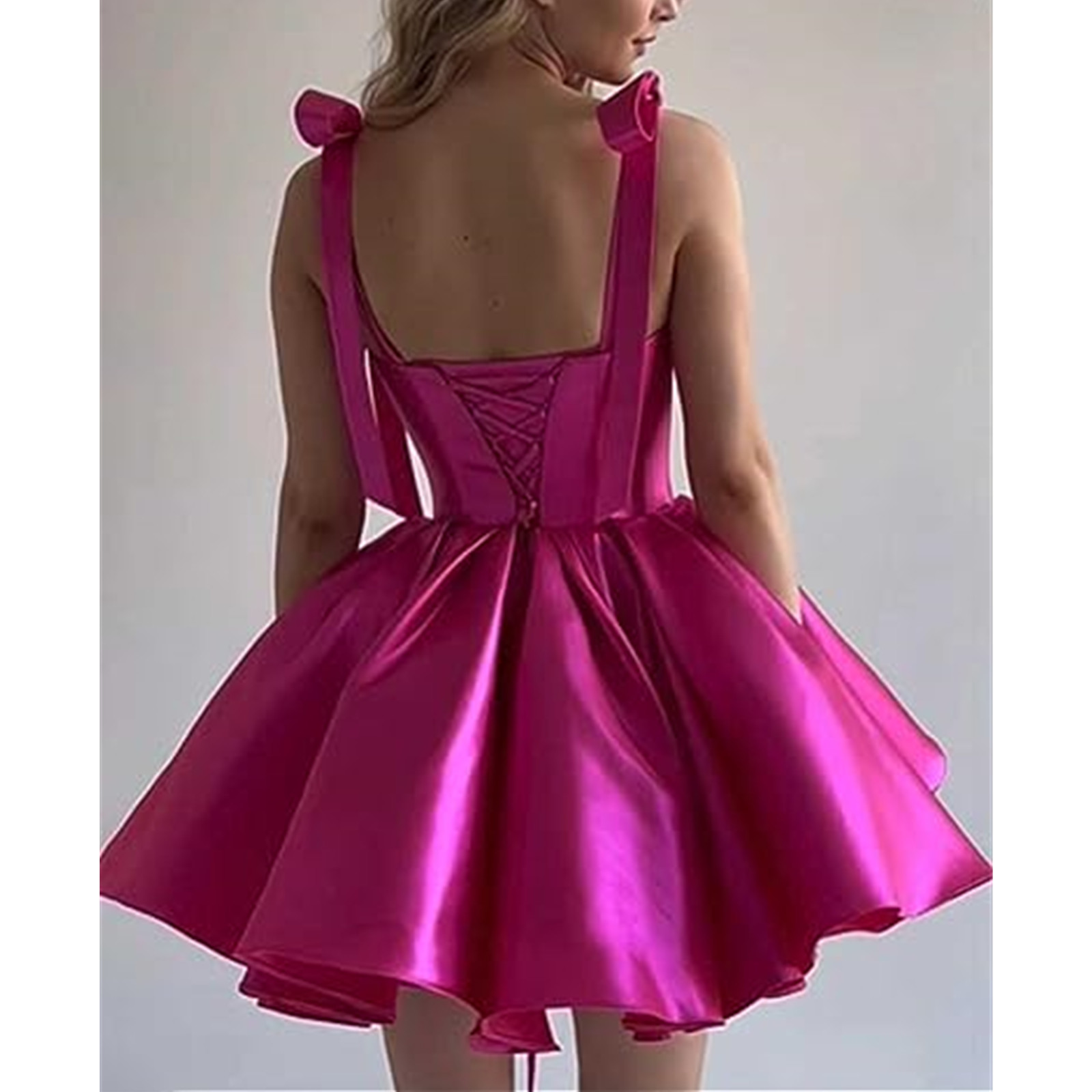 Rose Red Mini Prom Party Dresses Sweetheart Sleeveless Lace Up Stain Ball Gowns Graduation Cocktail Dresses