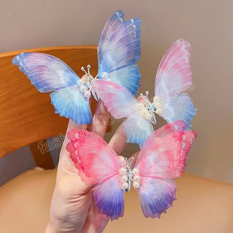 Mode Perle Schmetterling Haarnadel Elegante 3D Zittern Insekt Haar Clips Für Frauen Mädchen Süße Barrettes Haar Zubehör