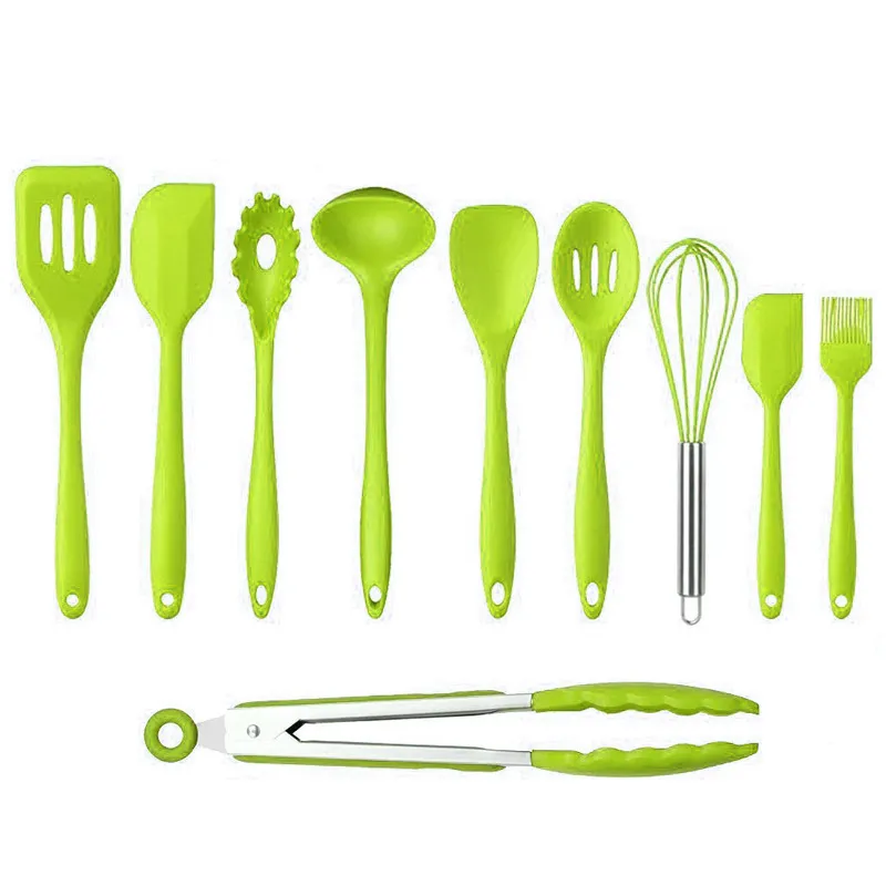 wholesale Set di pentole Design Utensili da cucina Utensili da cucina resistenti al calore in silicone Utensili da cucina antiaderenti Utensili da cucina Set di utensili da cucina i 10 pezzi 