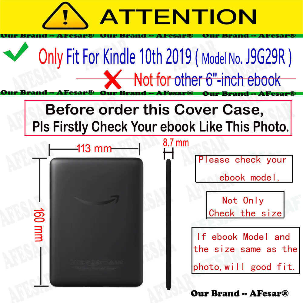 Kindle Case için tamamen yeni Kindle 10. J9G29R 6 inç 2019 Çıktı Ebook PU Deri Kabuk Kapağı Koruyucu Koruma HKD230809