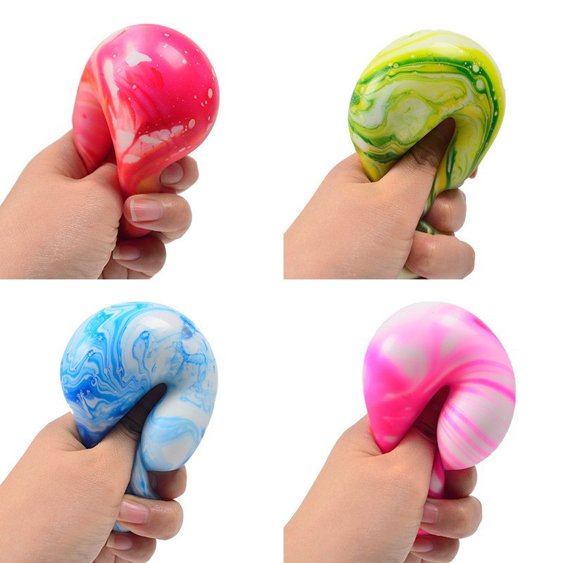 Colorful Rainbow Stress Balls Soft Foam TPR Squeeze Squishy Stress Relief Balls Adult And Kid toys LT0131