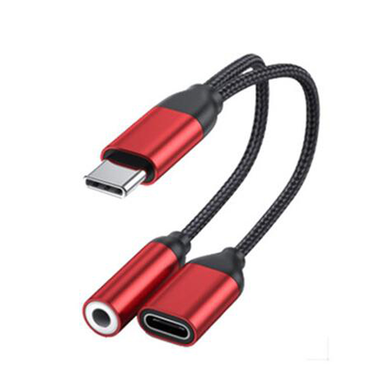 2 в 1 USB C до 3,5 мм кабель адаптеров для наушников для наушников Type C Audio Aux Aux Adapter Adapter Adapter Заряд