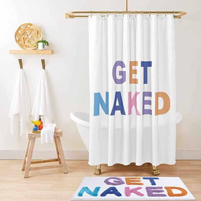Inyahome Non Slip Microfiber Cute Get Naked Bathmats Quick Dry Machine Washable Bathroom Floor Mat for Bathroom Floor Rug Mat HKD230809