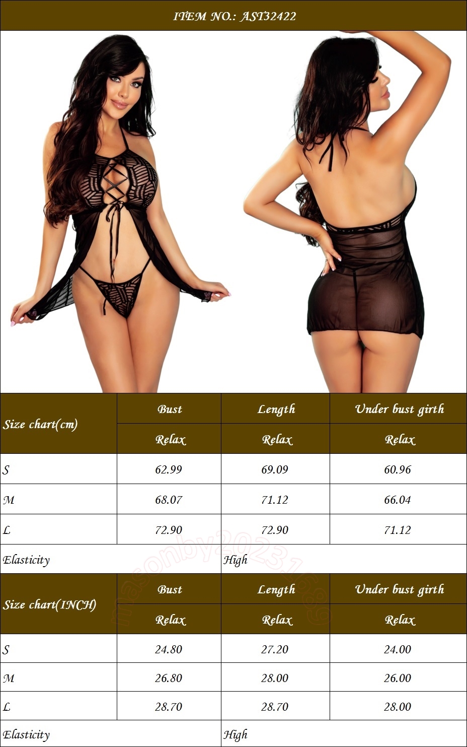 Wholesale Lingerie Women Sexy Lace Babydoll Set With Slit