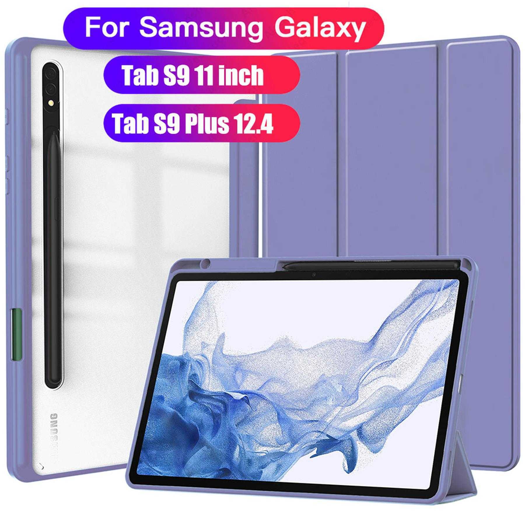 For Samsung Tab S9 Plus Case 12.4" Trifold Magnetic Leather Stand Hard Smart Cover for Coque Galaxy Tab S9 11 2023 Case Funda HKD230809