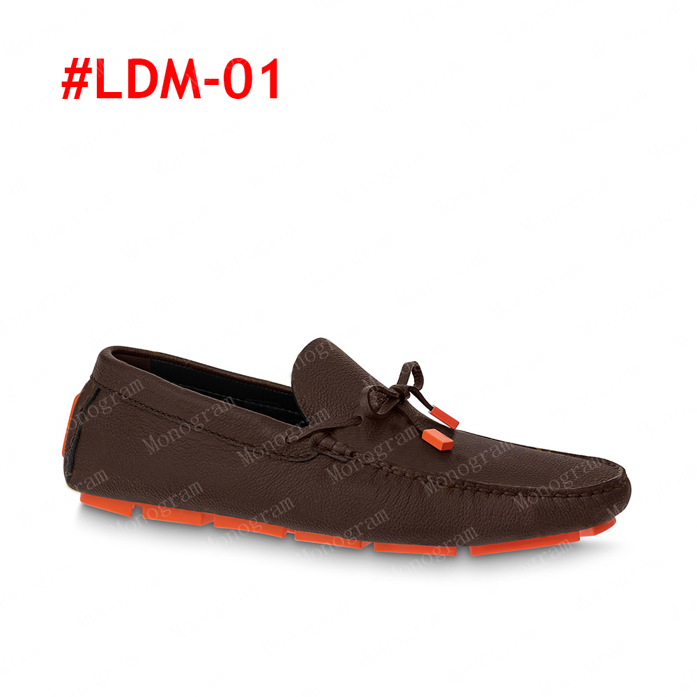 2023 Men Driver Shoes Mocassini mocassini scarpe casual firmate mocassini di lusso scarpe da uomo sneakers fiore marrone trainer con scatola e sacchetto la polvere 40-45 # LDM-01
